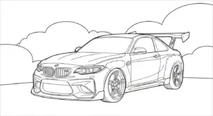 hình tô màu xe BMW cho bé 3 tuổi