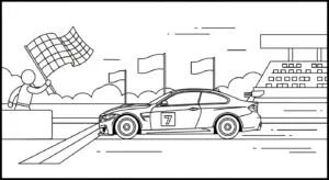 tranh tô màu xe BMW cho bé 3 tuổi