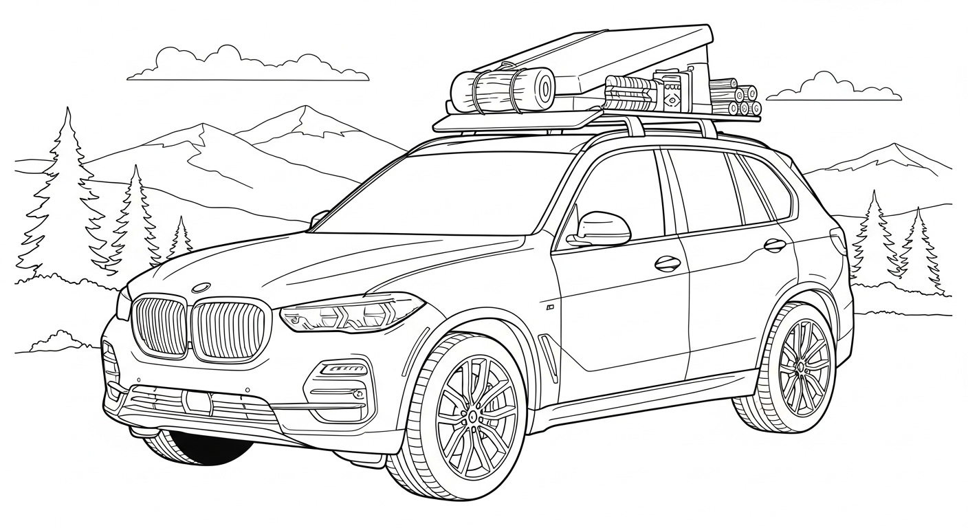 tải tranh tô màu xe BMW cho bé 6 tuổi
