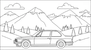 mẫu in hình tô màu xe BMW cho bé