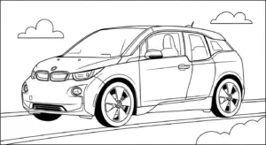 in tranh tô màu xe BMW cho bé 6 tuổi