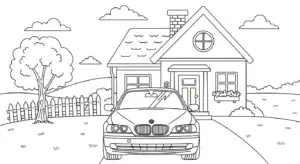 in tranh tô màu xe BMW cho bé 6 tuổi