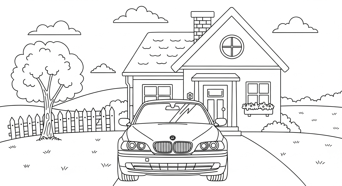 in tranh tô màu xe BMW cho bé 6 tuổi 1