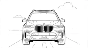 hình tô màu xe BMW rõ nét