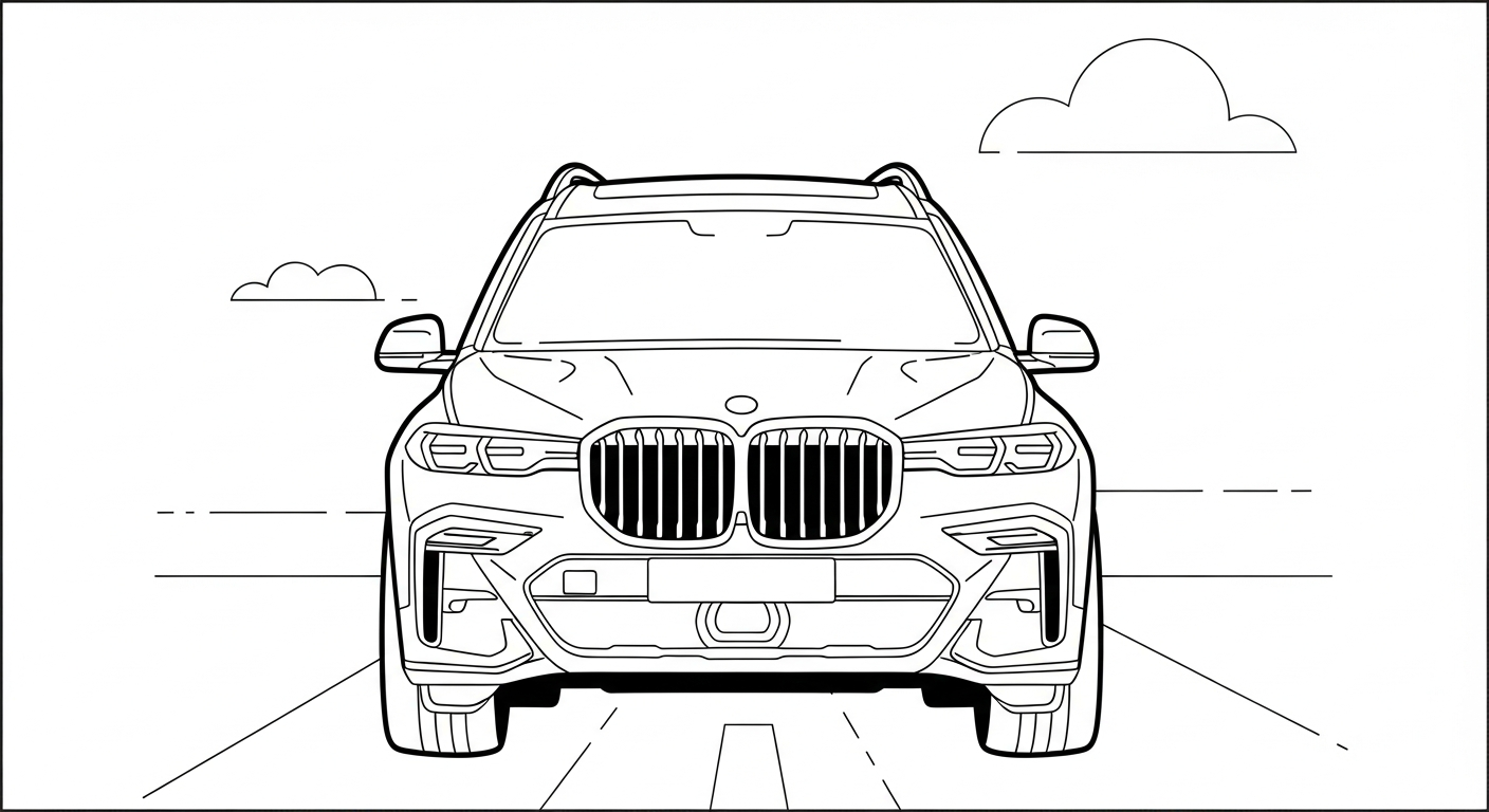 hình tô màu xe BMW rõ nét