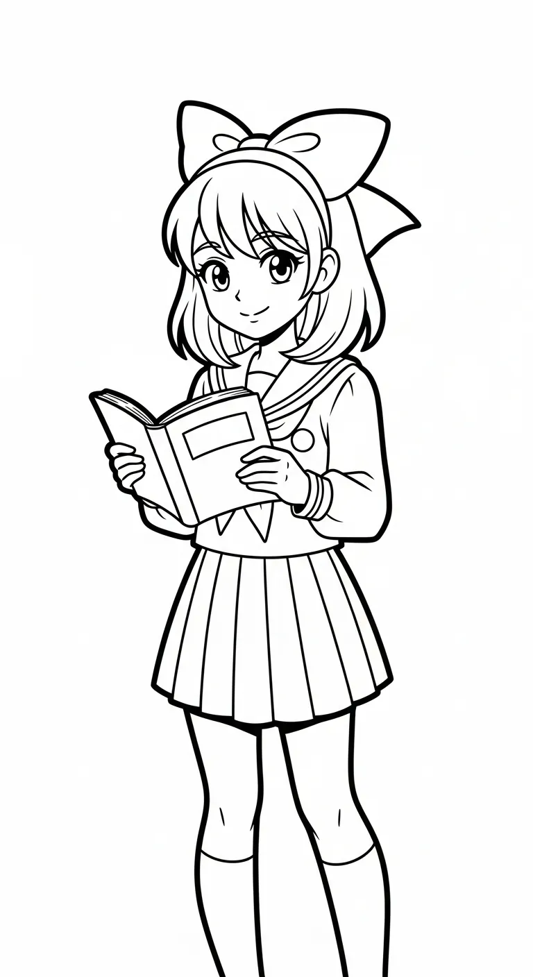 hình tô màu Anime Girl cho bé 3 tuổi miễn phí