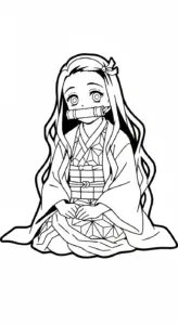 tranh tô màu Anime Girl cho bé 6 tuổi