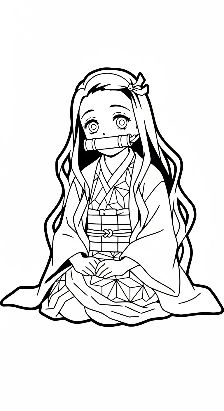 tranh tô màu Anime Girl cho bé 6 tuổi