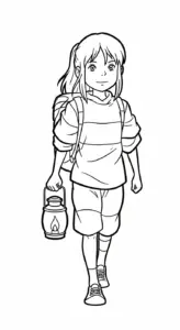tải hình tô màu Anime Girl cho bé