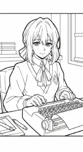 hình tô màu Anime Girl cho bé 5 tuổi