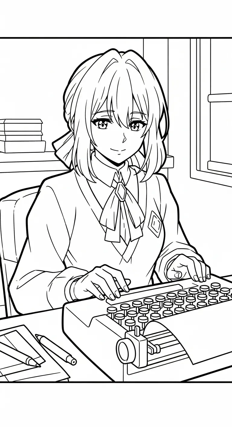 hình tô màu Anime Girl cho bé 5 tuổi