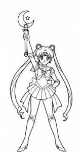 mẫu tranh tô màu Anime Girl cho bé
