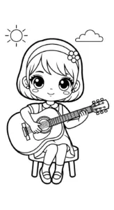 tải hình tô màu Anime Girl cho bé 8 tuổi