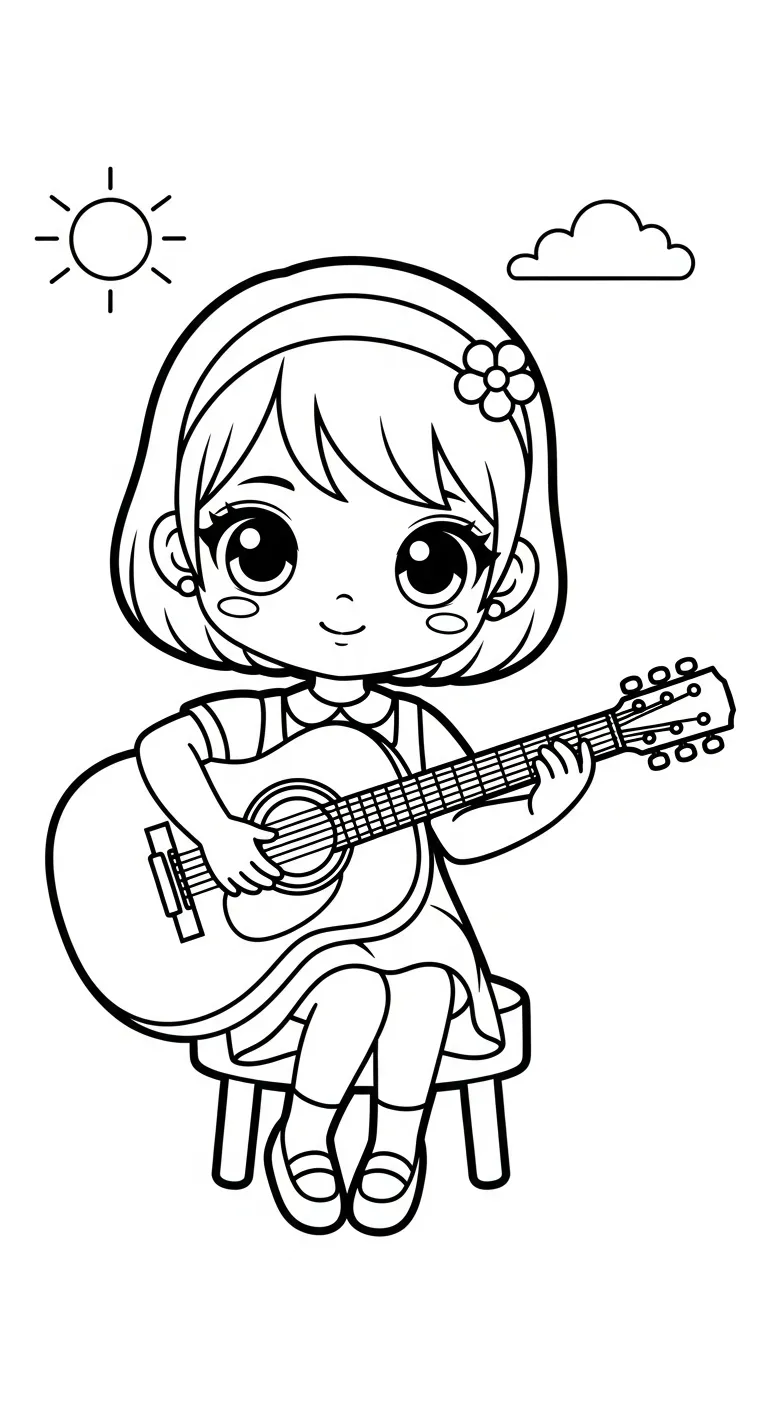 tải hình tô màu Anime Girl cho bé 8 tuổi 1