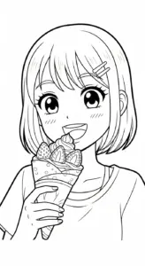 tranh tô màu Anime Girl cho bé mới nhất
