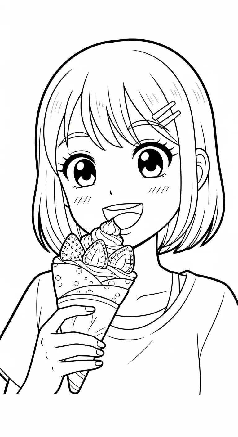 tranh tô màu Anime Girl cho bé mới nhất