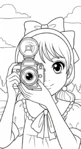 hình tô màu Anime Girl cho bé 5 tuổi