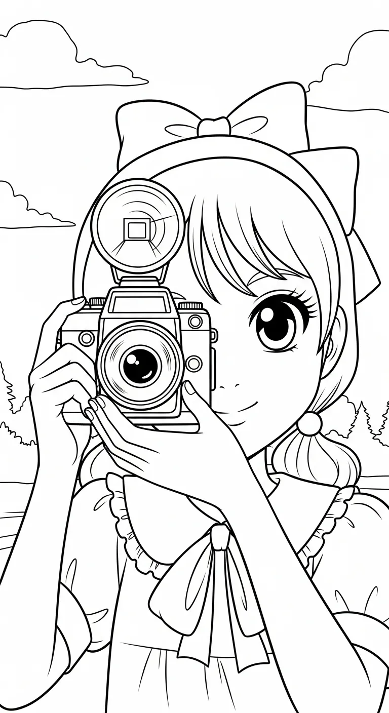 hình tô màu Anime Girl cho bé 5 tuổi 1