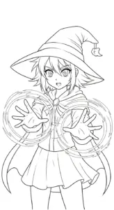 in tranh tô màu Anime Girl