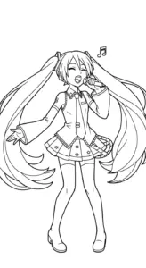 tranh tô màu Anime Girl cho bé tải về