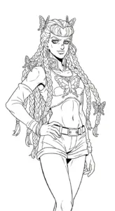 tải tranh tô màu Anime Girl cho bé 4 tuổi