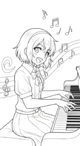tải hình tô màu Anime Girl chất lượng cao