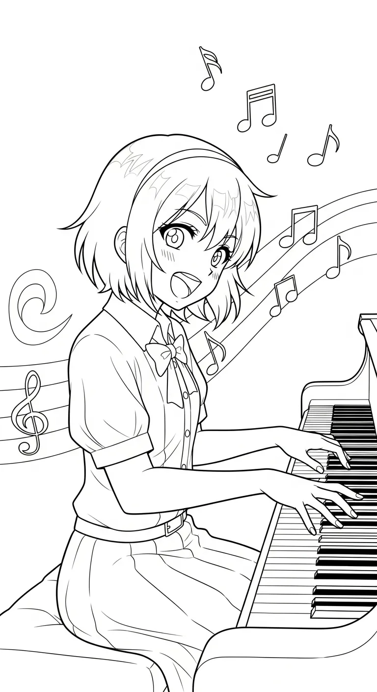 tải hình tô màu Anime Girl chất lượng cao