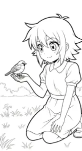 download hình tô màu Anime Girl miễn phí