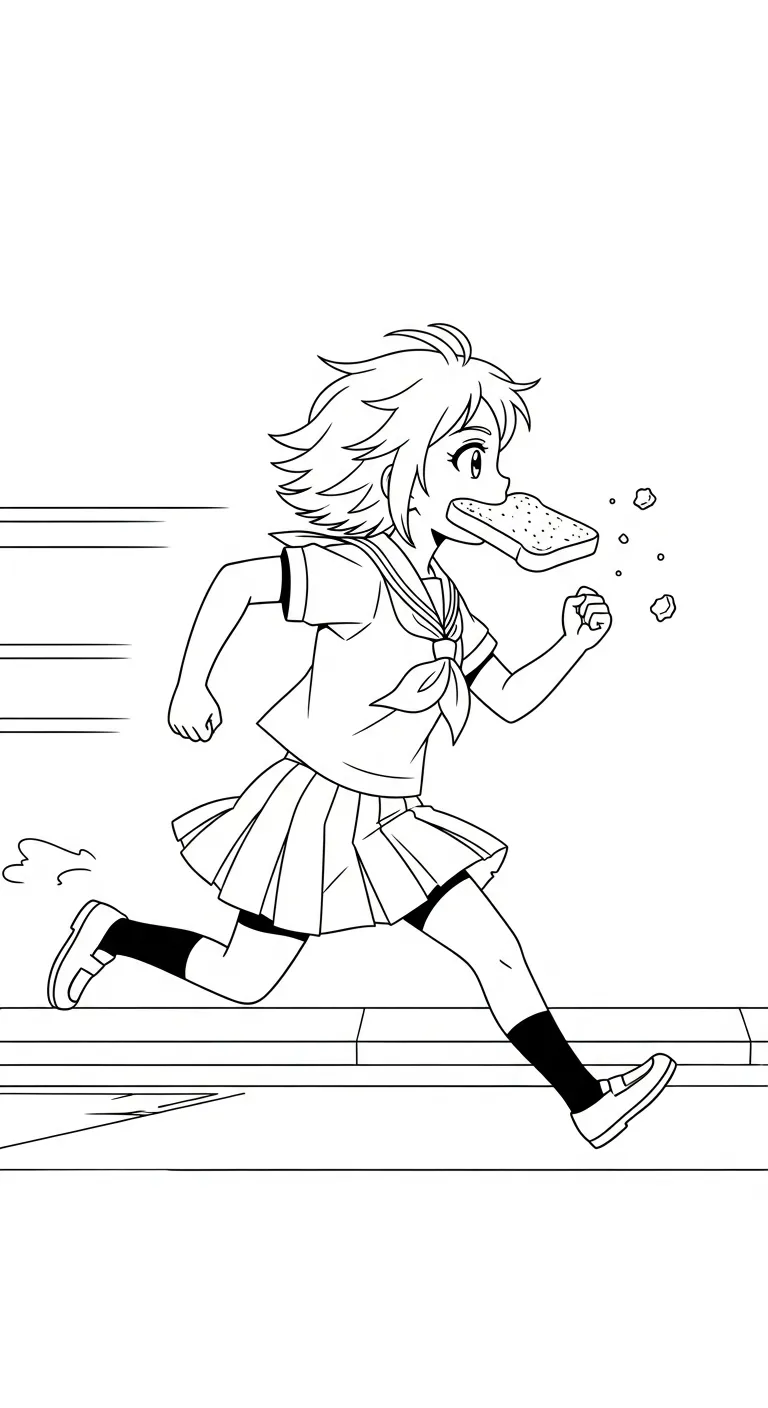 file hình tô màu Anime Girl cho bé in