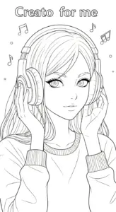 hình tô màu Anime Girl cho bé 5 tuổi miễn phí