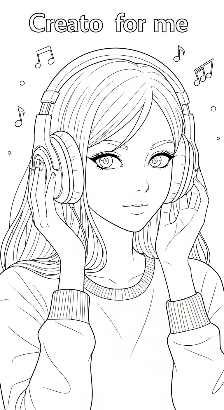 hình tô màu Anime Girl cho bé 5 tuổi miễn phí