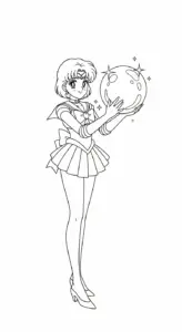 tải hình tô màu Anime Girl cho bé 8 tuổi
