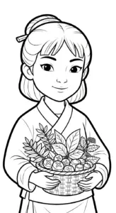 tranh tô màu Anime Girl cho bé 3 tuổi