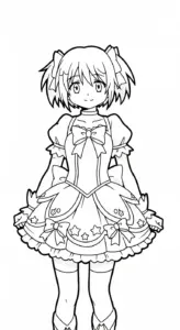 in tranh tô màu Anime Girl