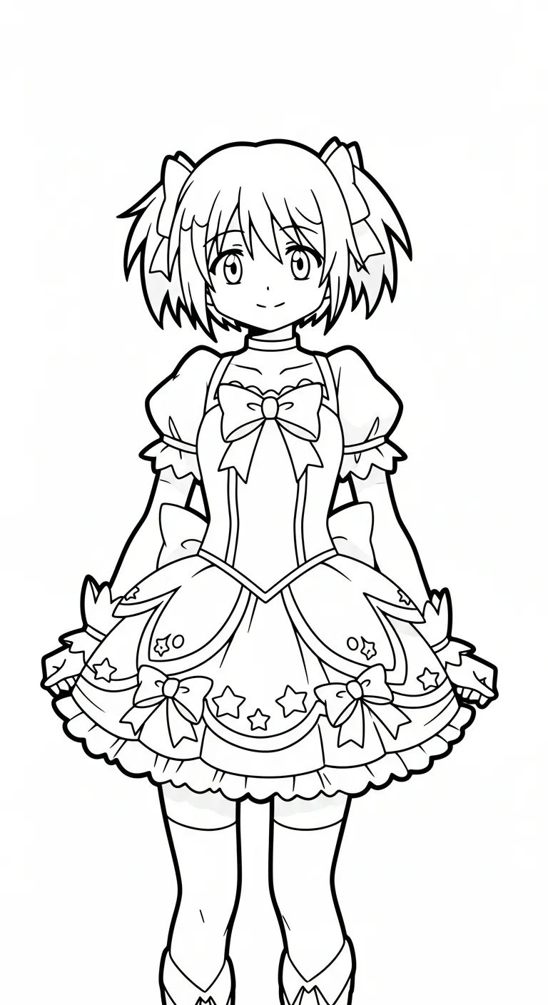 in tranh tô màu Anime Girl 1