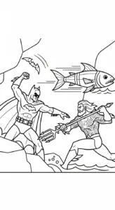 tranh tô màu Aquaman cho bé 4 tuổi miễn phí