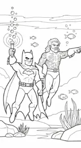 hình tô màu Aquaman cho bé 7 tuổi miễn phí