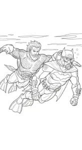 tranh tô màu Aquaman cho bé 4 tuổi miễn phí