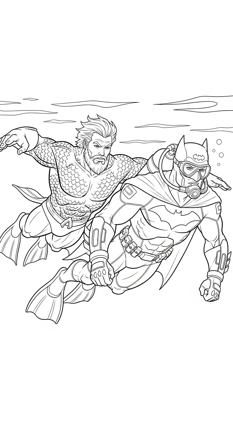 tranh tô màu Aquaman cho bé 4 tuổi miễn phí 2