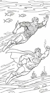 in hình tô màu Aquaman cho bé