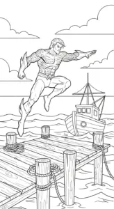 hình tô màu Aquaman cho bé