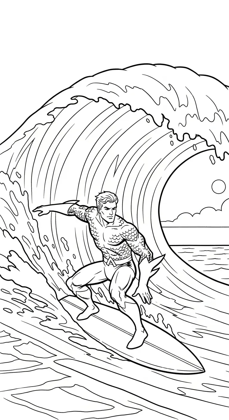 hình tô màu Aquaman cho bé 3 tuổi