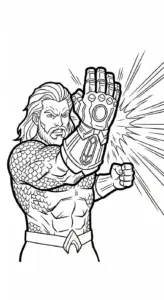 hình tô màu Aquaman cho bé 7-8 tuổi