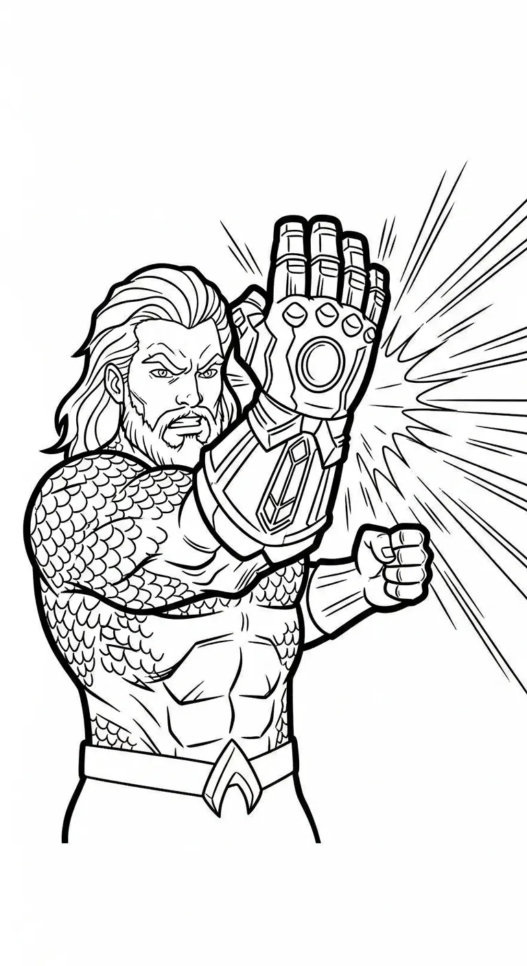 hình tô màu Aquaman cho bé 7-8 tuổi