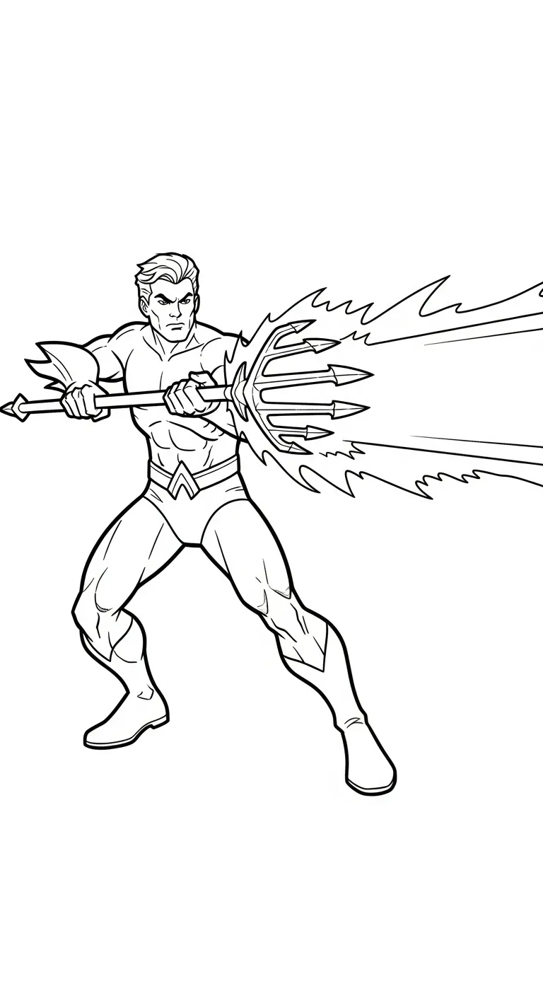 hình tô màu Aquaman cho bé 6 tuổi miễn phí