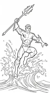 in hình tô màu Aquaman