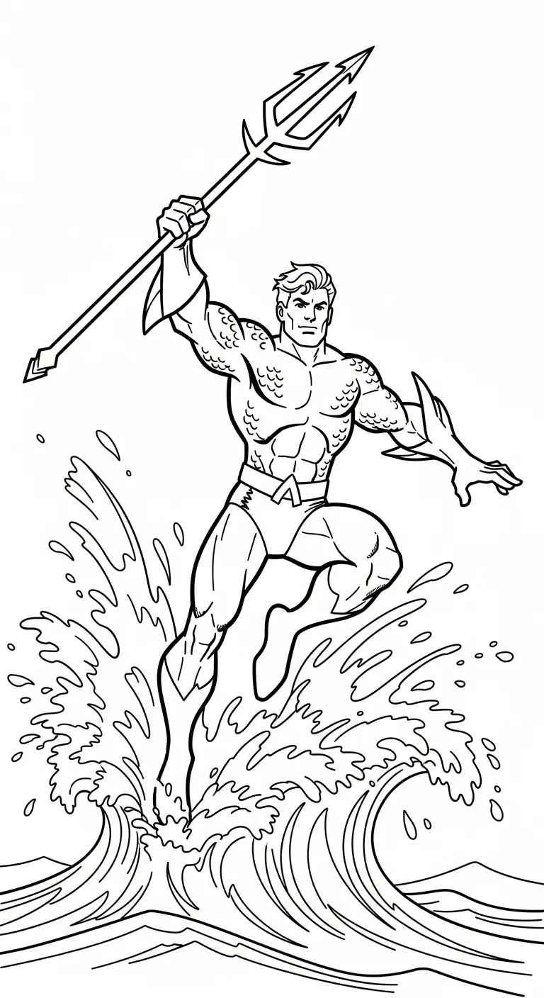 in hình tô màu Aquaman