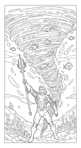 hình tô màu Aquaman cho bé 7 tuổi miễn phí