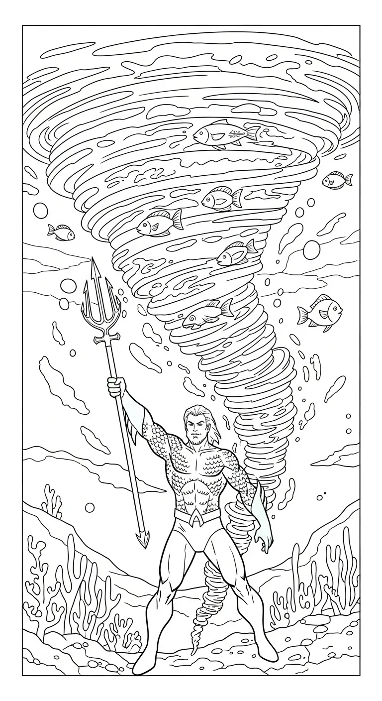 hình tô màu Aquaman cho bé 7 tuổi miễn phí 1