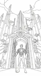 tải tranh tô màu Aquaman miễn phí